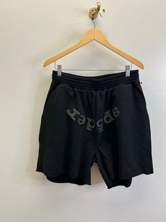 New Sp5der Black Black Sweatshorts size XL