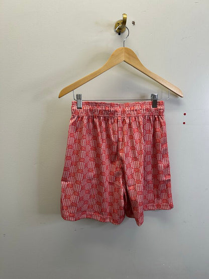 New Eric Emanuel EE Red Monogram Mesh Shorts size L