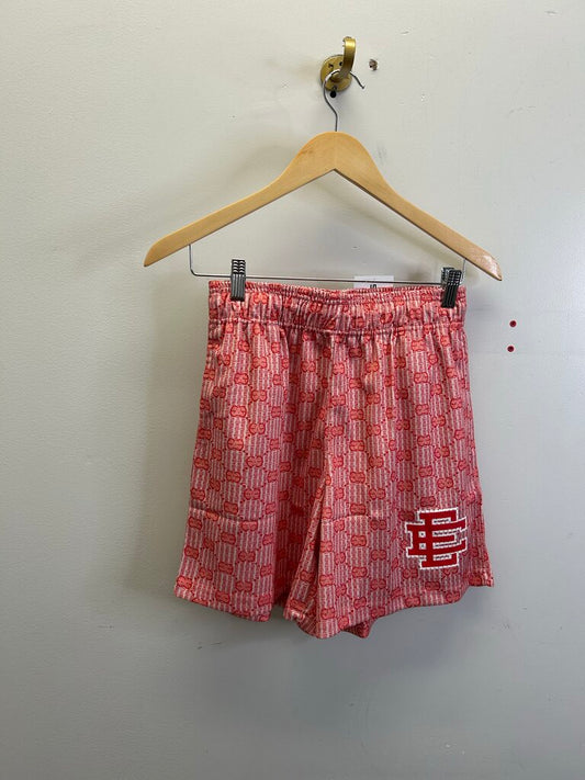 New EE Red Monogram Mesh Shorts size L