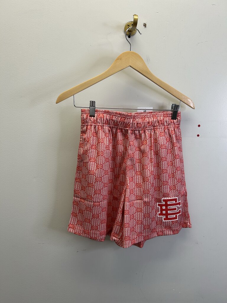 New Eric Emanuel EE Red Monogram Mesh Shorts size L