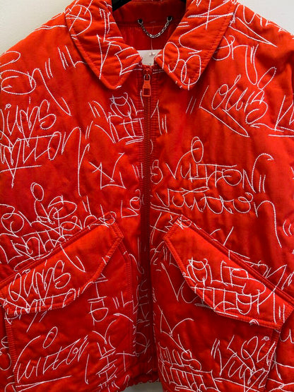Preowned Louis Vuitton Red Embroider Jacket size 50(M/L)
