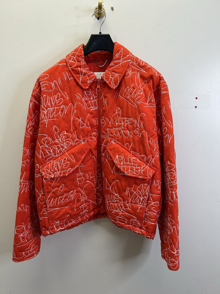 Preowned Louis Vuitton Red Embroider Jacket size 50(M/L)