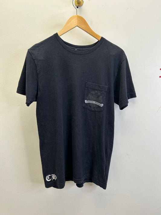 Preowned Chrome Hearts Black Silver Skull Tee Size Medium