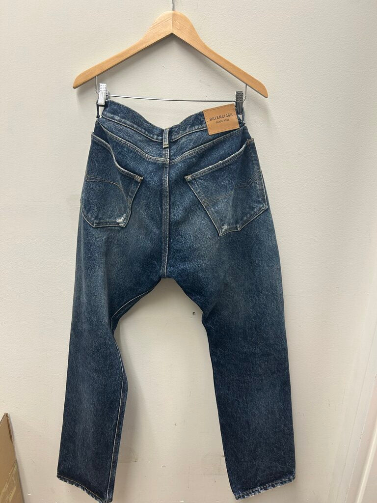 Preowned Balenciaga Heavy Raw Denim Size 36