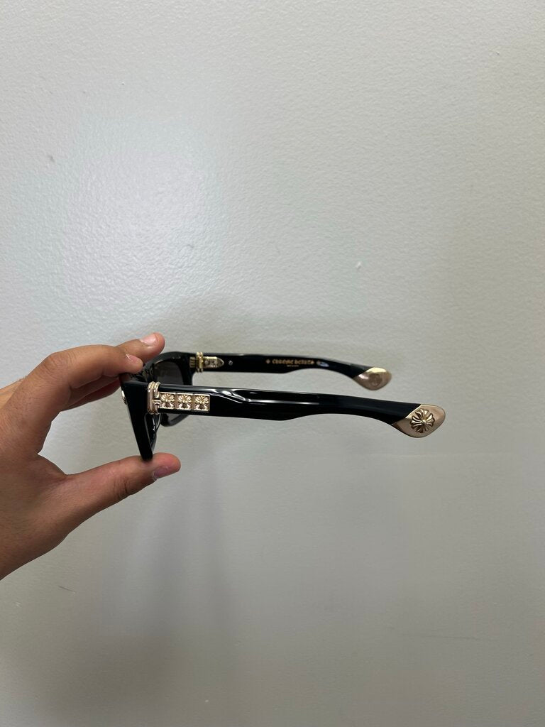 Preowned Chrome Hearts Sluss Bussin II Black Gold Frames