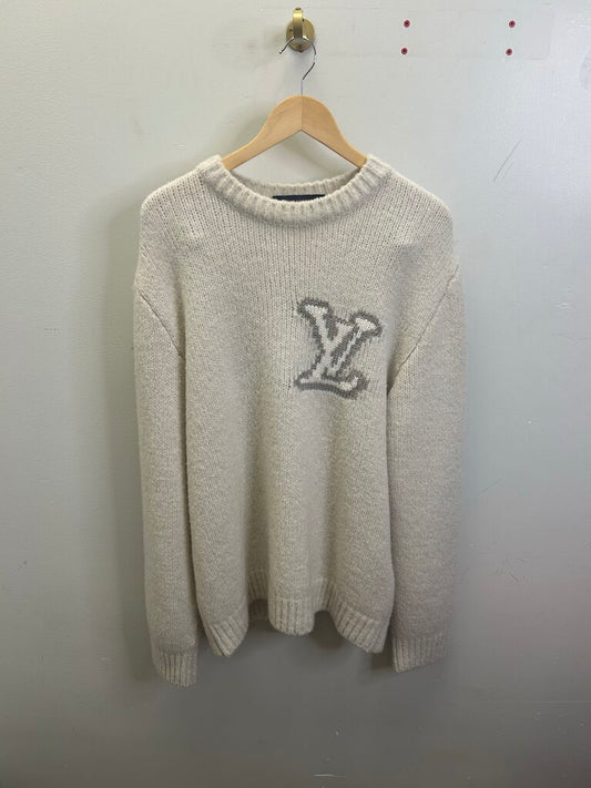 Preowned Louis Vuitton Cream Knit Sweater sz.XXL