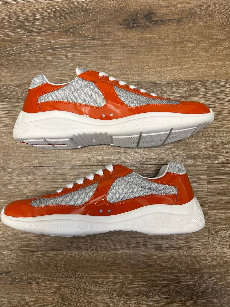 New Prada Americas Cups Orange Grey Size 9.5 (11.5M)