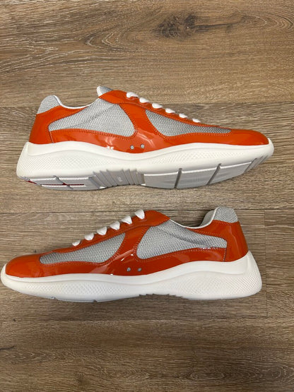 New Prada Americas Cups Orange Grey Size 9.5 (11.5M)
