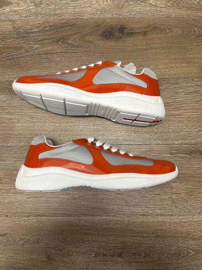 New Prada Americas Cups Orange Grey Size 9.5 (11.5M)