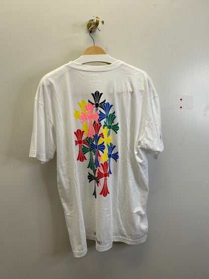 New Chrome Hearts White Multi Color Cross Tee Size XXL