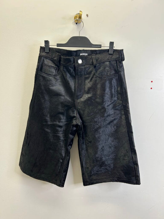 New NYRVa Black Mohair Cargo Shorts Size 36
