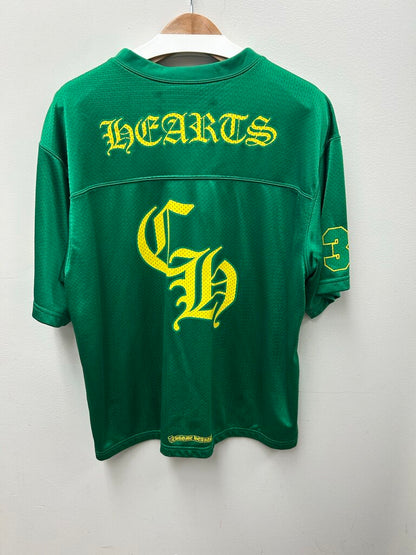 Preowned Chrome Hearts Matty Green & Yellow Brazil Short Sleeve Jersey sz.L