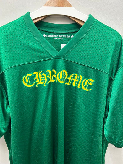 Preowned Chrome Hearts Matty Green & Yellow Brazil Short Sleeve Jersey sz.L
