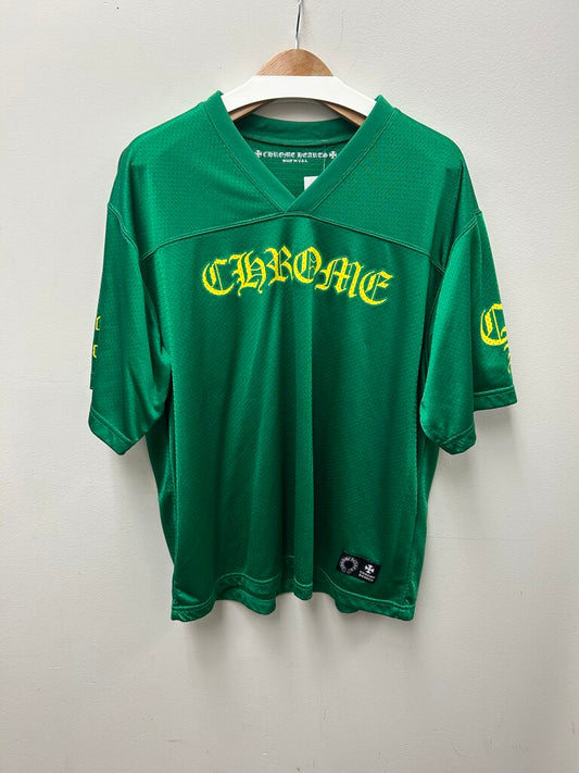 Preowned Chrome Hearts Matty Green & Yellow Brazil Short Sleeve Jersey sz.L