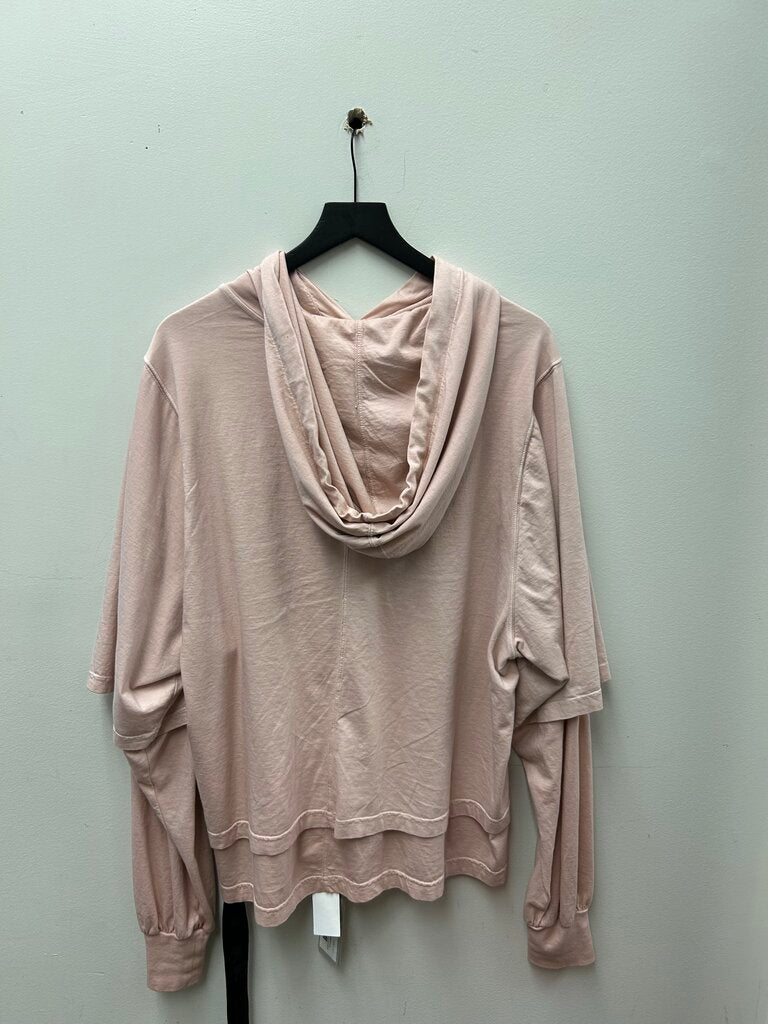 New Rick Owens Pink Double Layer Hoodie sz.L