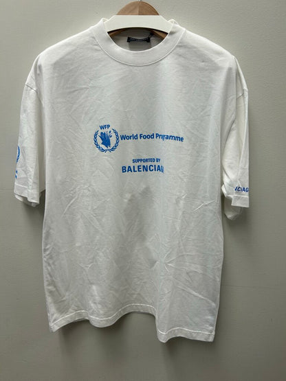 New Balenciaga Tee Blue White Campaign Sz.Medium