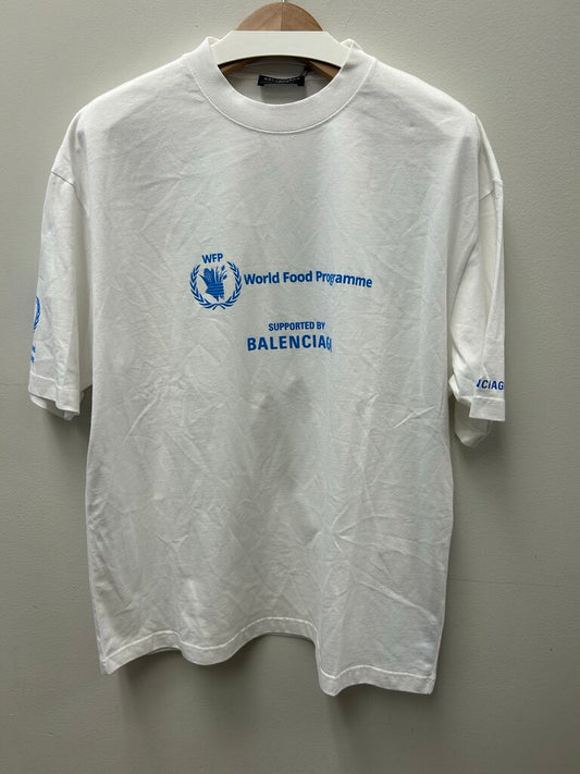 New Balenciaga Tee Blue White Campaign Sz.Medium