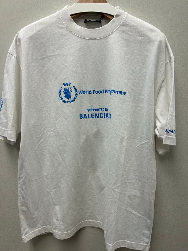 New Balenciaga Tee Blue White Campaign Sz.Medium