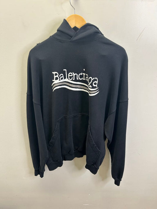 New Balenciaga Hoodie Black White Campaign Sz.1