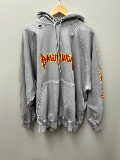 New Balenciaga Hoodie Grey Red Yellow Sz.1