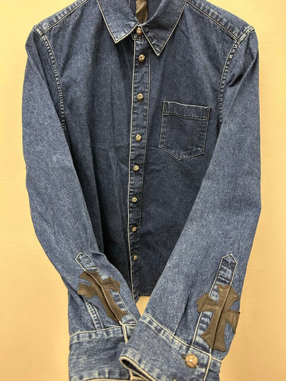 Preowned Chrome Hearts Denim Button Up size S