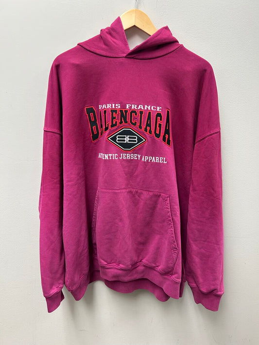 New Balenciaga Paris France Magenta Hoodie sz.M