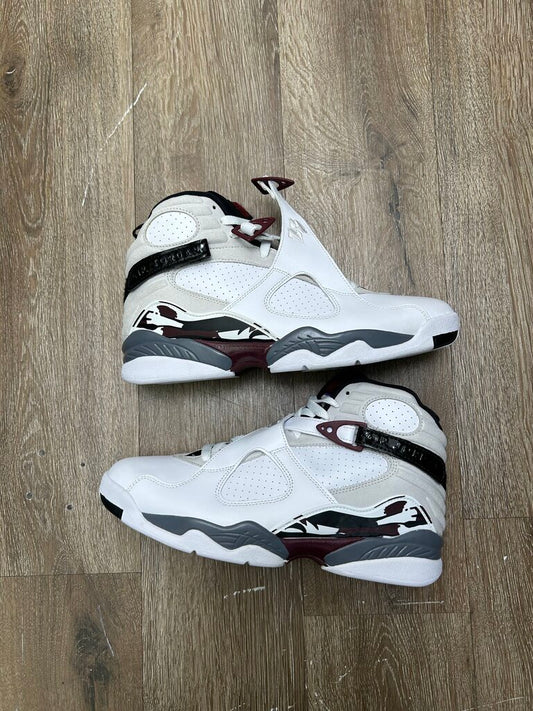 New Jordan 8 White Burgundy Size 11W (9.5M)