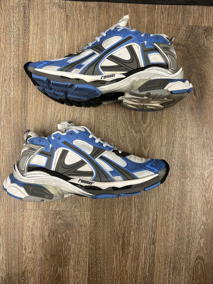 Preowned Balenciaga Runner Blue Grey Mesh SuedeSize 43