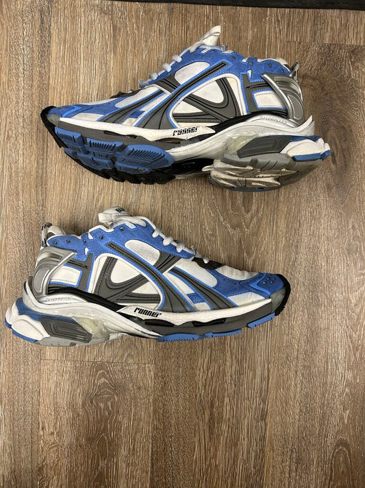 Preowned Balenciaga Runner Blue Grey Mesh SuedeSize 43