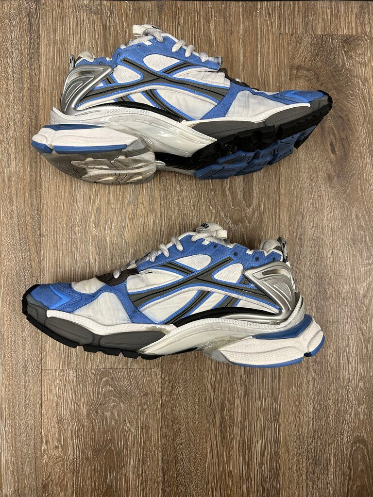 Preowned Balenciaga Runner Blue Grey Mesh SuedeSize 43