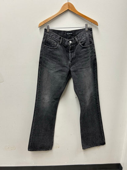 Preowned Balenciaga Flare Grey Denim size 29