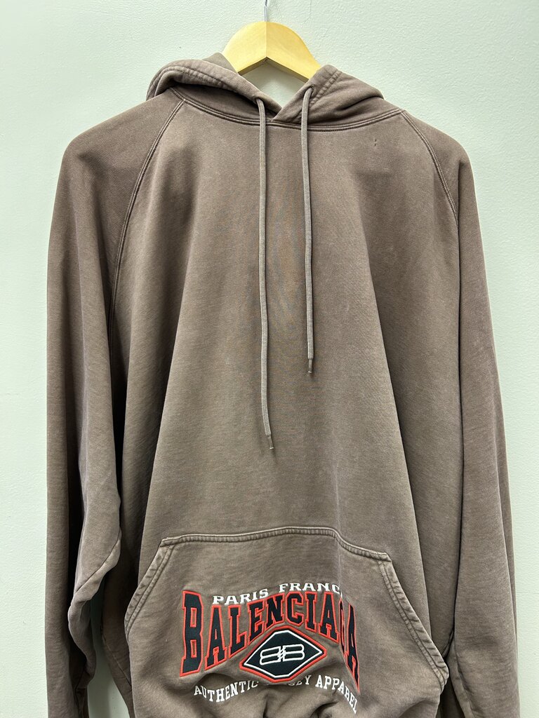 Preowned Balenciaga Brown Jersey Apparel Hoodie Size 3