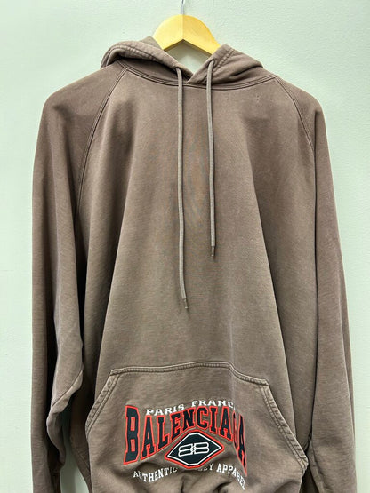 Preowned Balenciaga Brown Jersey Apparel Hoodie Size 3