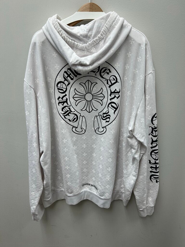 Preowned Chrome Hearts White Monogram Hoodie Size XXL