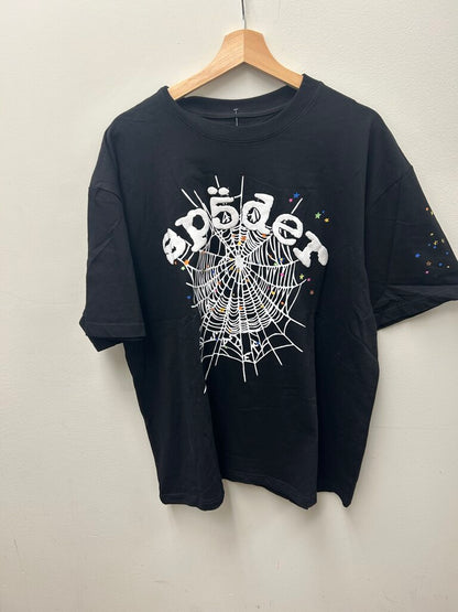 New Sp5der Black Tee Size XL