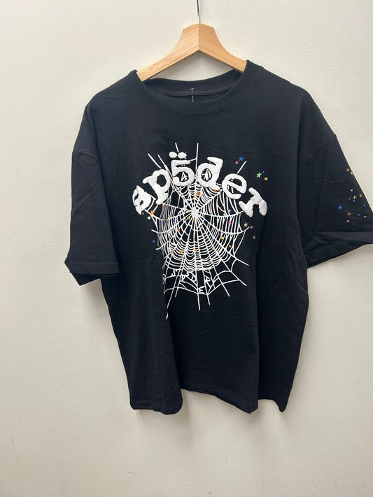 New Sp5der Black Tee Size XL