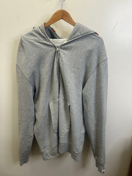 Preowned Bape Grey Shark Hoodie Size XL