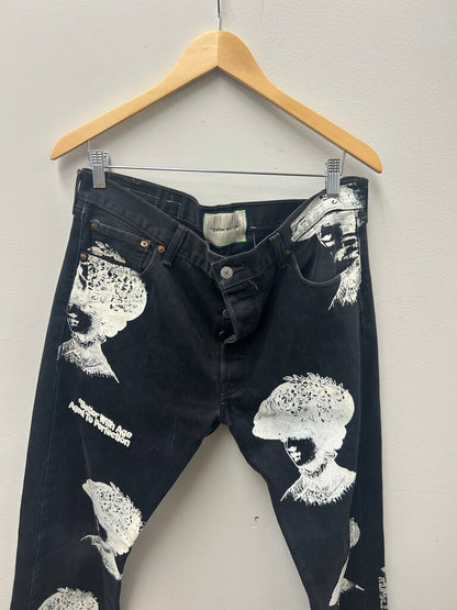 Preowned Better With Age AOP Black Denim Size 34