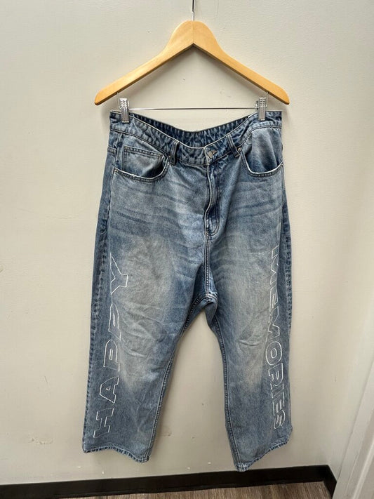 Preowned HMDD Lightwash Vertical Logo Jeans size XL