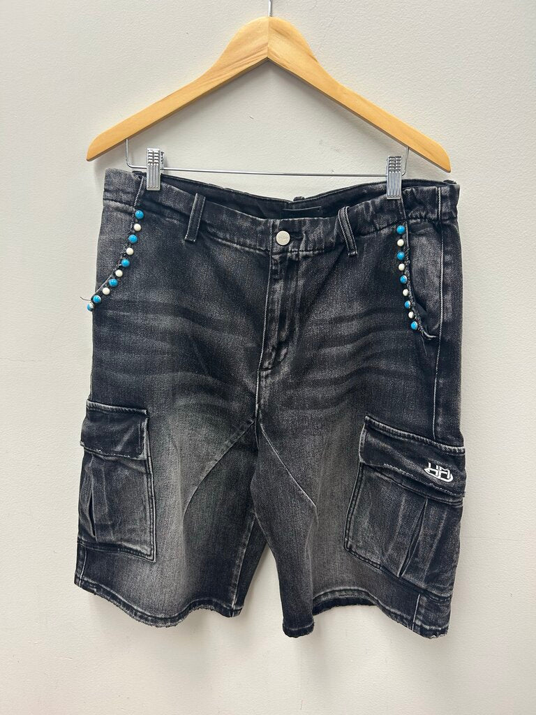 New HMDD Black Jean Shorts Size Large