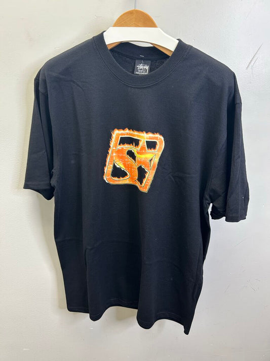 New Stussy Blaze Logo Black Tee sz.L
