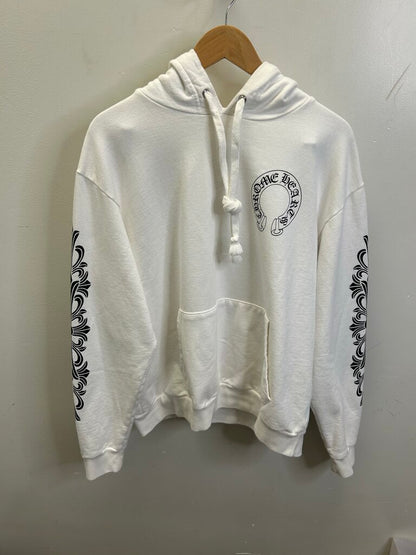 Preowned Chrome Hearts White Horseshoe Hoodie Size Medium