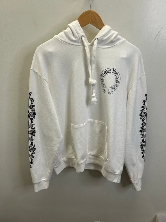 Preowned Chrome Hearts White Horseshoe Hoodie Size Medium