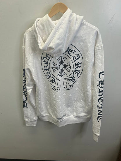 New Chrome Hearts White Monogram Hoodie Size Medium
