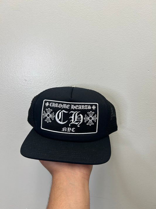 New Chrome Hearts CH Trucker Black White NYC