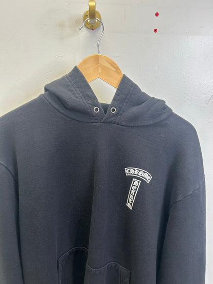 Preowned Chrome Hearts T Logo Black Hoodie Size Medium