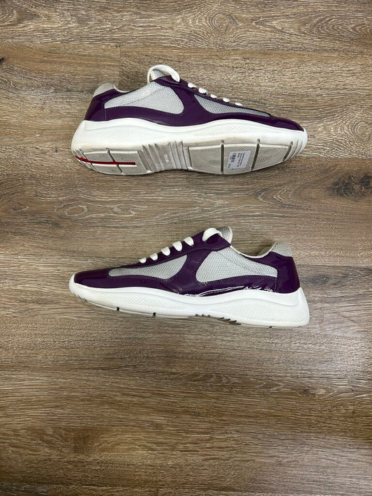 Preowned Prada Americas Cups Grey Purple Size 7 (9M) (No Box)
