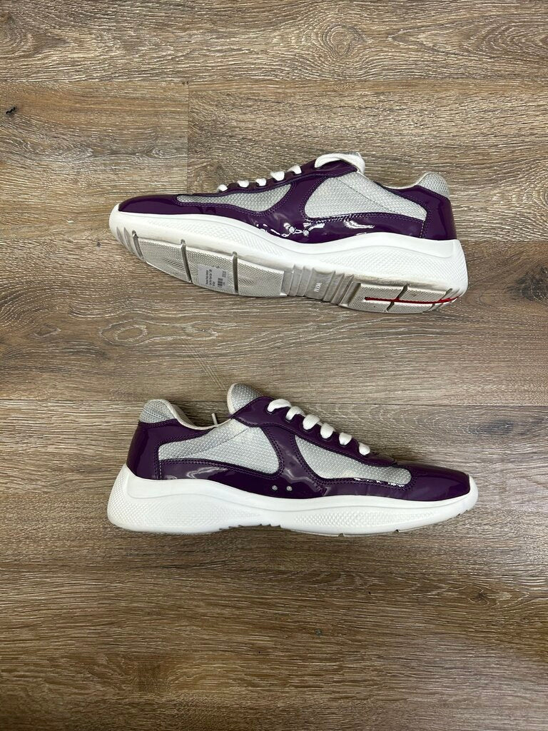 Preowned Prada Americas Cups Grey Purple Size 7 (9M) (No Box)