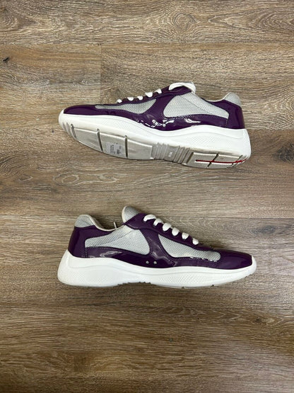 Preowned Prada Americas Cups Grey Purple Size 7 (9M) (No Box)