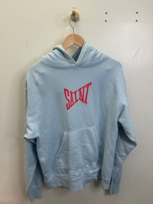 Preowned Saint Michael Hoodie Blue Sz M